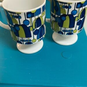 Vintage retro stacking mugs made in Japan